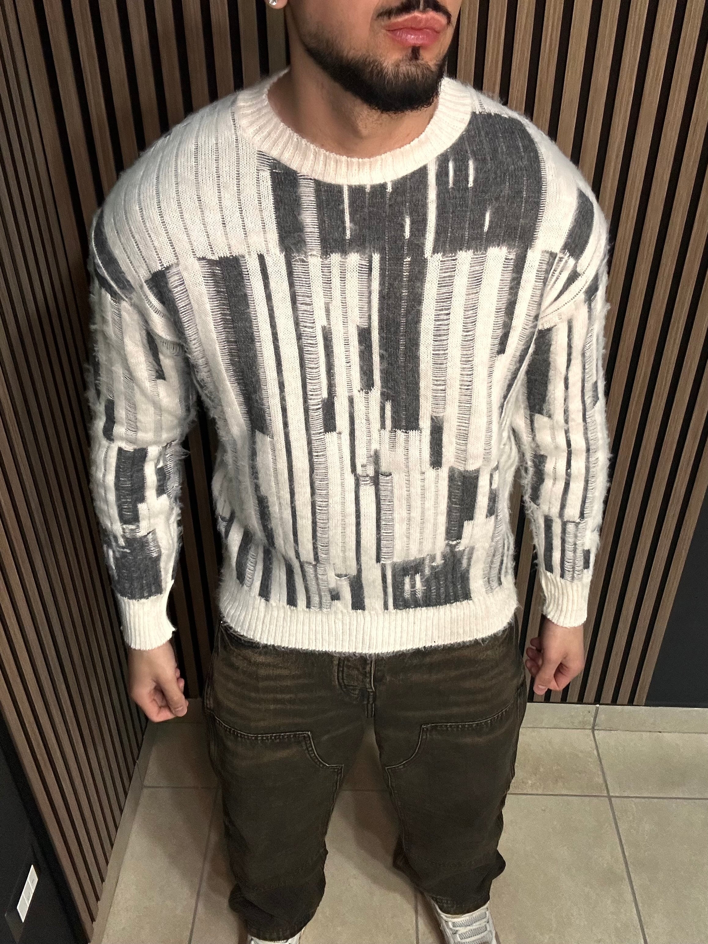 MAGLIONE SCRAPER BIANCO