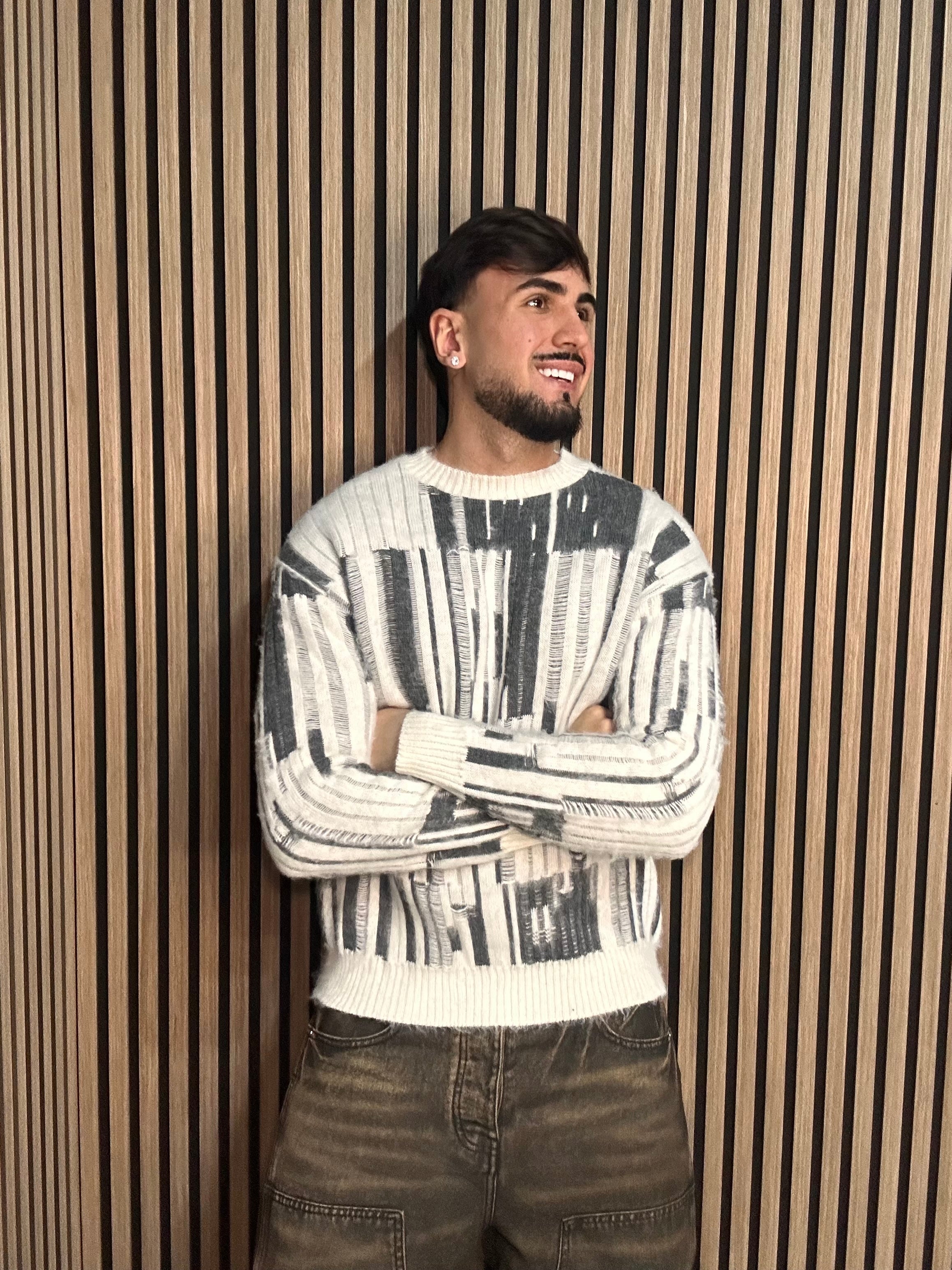 MAGLIONE SCRAPER BIANCO